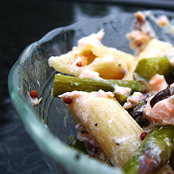 Poached Salmon, Asparagus & Penne