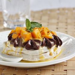 Chocolate Mango Pavlova