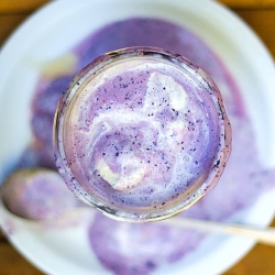 Salted Blueberry Agave Milkshake