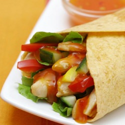 Chicken Wrap w/ Sweet Chilli Sauce