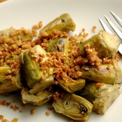 Baby Artichokes with Bread Crumbs