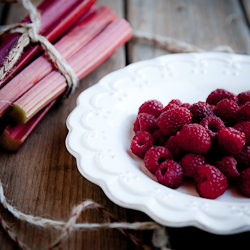 Cardamom Rhubarb Raspberry Pancakes