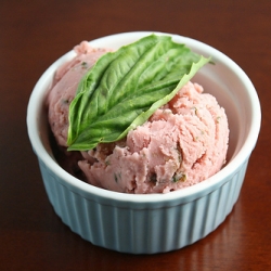 Strawberry Basil Frozen Yogurt