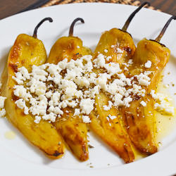 Grilled Banana Pepper & Feta Salad