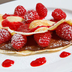 Raspberry and Nutella Crepes