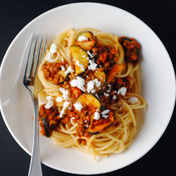 Lentil and Feta Spaghetti