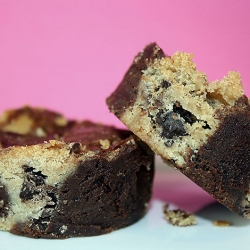 Truffle Brownies with Cookie Dough