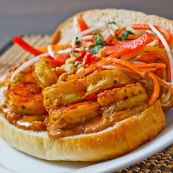 Spicy Peanut Shrimp Sandwich