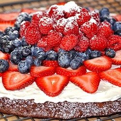 Berry Brownie Pizza