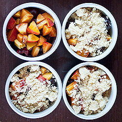 Crumble with Geans and Nectarines