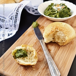 Herb Butter Rolls+Garlic Scape Pesto