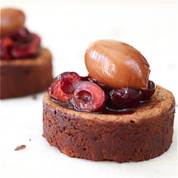 Chocolate Fudge Cake, Cherries