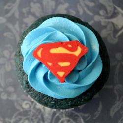 Lemon Blueberry Superman Cupcakes