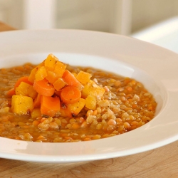 Lentil Soup w/Sauteed Apricots