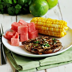 Grilled Pork Chops w/ Garlic Lime