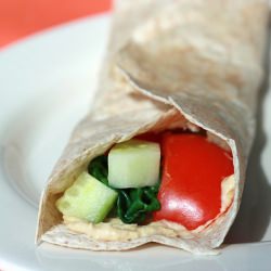 Veggie & Basil-Garlic Hummus Wrap