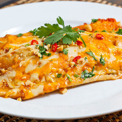 Thai Spicy Peanut Chicken Enchilada