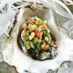 Oysters and Cucumber Salsa