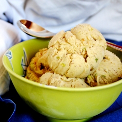 Pistachio Ice Cream with Hot Fudge