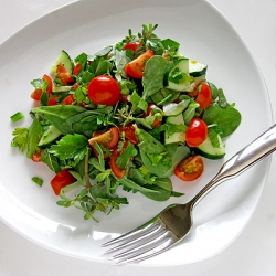 Purslane, Cucumber & Tomato Salad