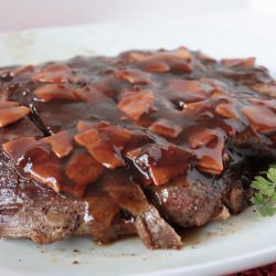 Flank Steak with Bacon Sauce