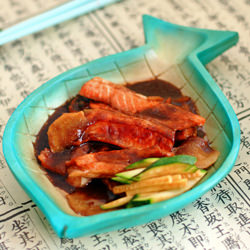 Braised Salmon Belly in Miso sauce