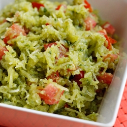 Spaghetti Squash Pesto with Tomatoes