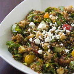 Quinoa, Garbanzo, Spinach Salad