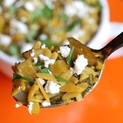 Whole Wheat Orzo with Golden Beets