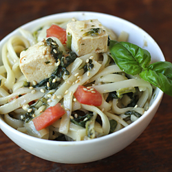 Spinach & Tomato Udon Noodles