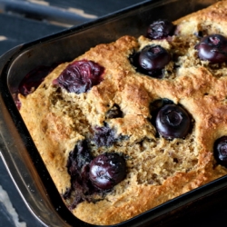 Healthy Blueberry Banana Bread-Cake