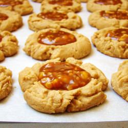 Peanut Butter Caramel Thumbprints