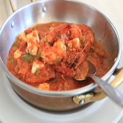 Spicy Prawn Saganaki from Mykonos!