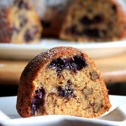 Blueberry Oats Bundt Cake