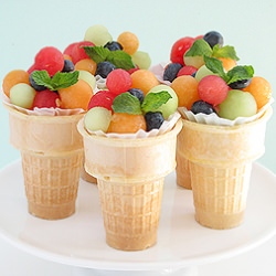 Fruit Salad Ice Cream Cone