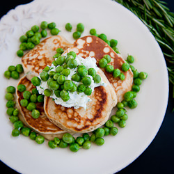 Rosemary, Peas, Goat Cheese Pancake