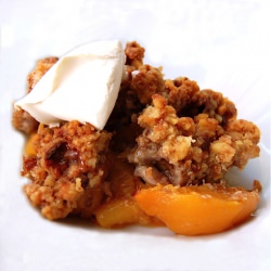 Toffee Walnut Peach Crisp