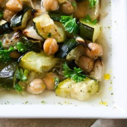 Roasted Zucchini and Chickpea Soup