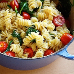 Creamy Lemon Pasta Spinach & Tomato