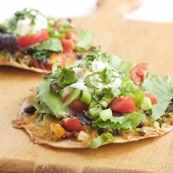 Roasted Veg and Black Bean Tostada