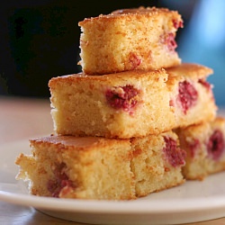 Raspberry Blackberry Mochi Cake