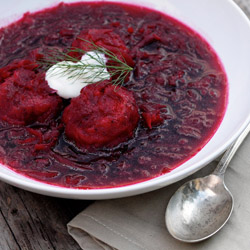 Borscht with Fennel Dumplings