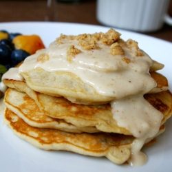 Banana Pancakes and Macadamia Sauce