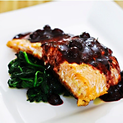 Salmon with Blueberry Sauce