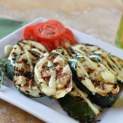 Grilled Zucchini with Curry Yogurt