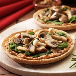 Mushroom & Spinach Mini Pizzas