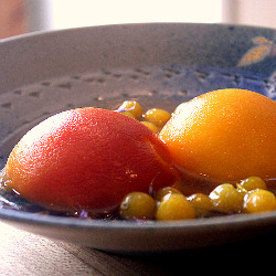 Anise Hyssop Poached Peaches