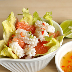 Squid with Grapefruit Salad