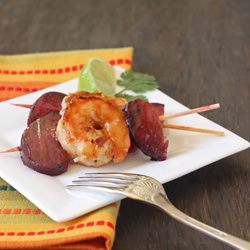 Plum and Shrimp Skewers