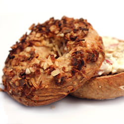 Whole Grain Sourdough Onion Bagels